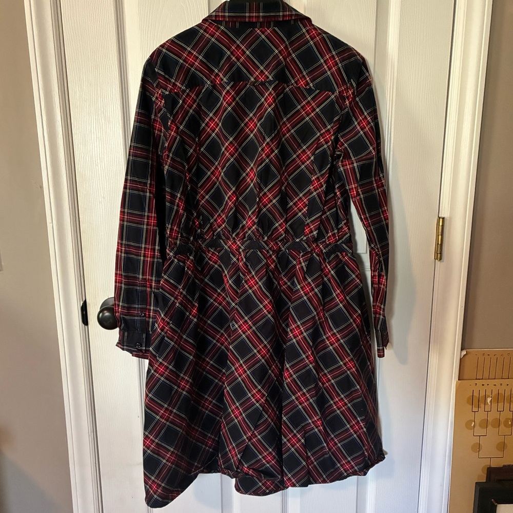 Brooks Brothers Red and Black Holiday Plaid Shirt Dress - Picture 3 of 4